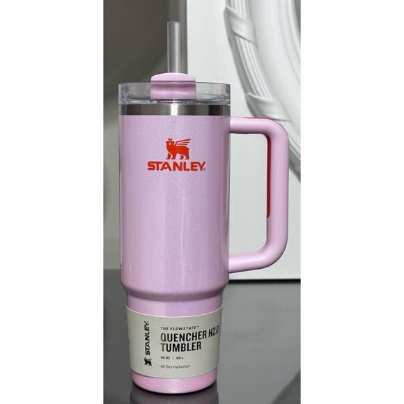 Stanley Quencher H2.0 FlowState 30oz Tumbler, ROSE PETAL SHIMMER - Picture 1 of 4
